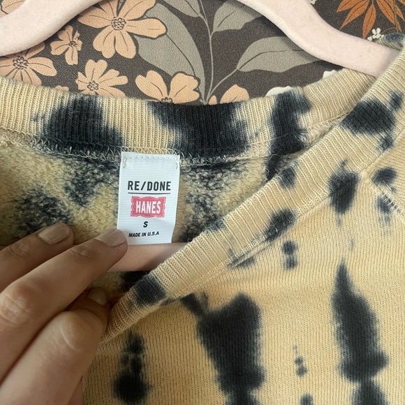 NWOT RE/DONE Classic Raglan Tie-Dye Crewneck Sweatshirt - Picture 5 of 7